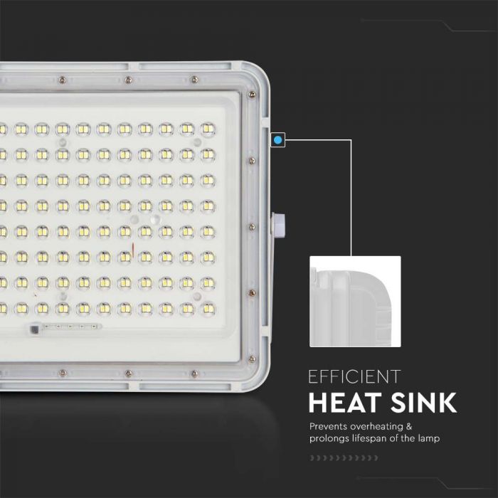 Прожектор 20W(1800Lm) LED SMART с солнечной батареей 16000 mAh и пультом дистанционного управления, IP65, V-TAC, белый, холодный белый свет 6400K