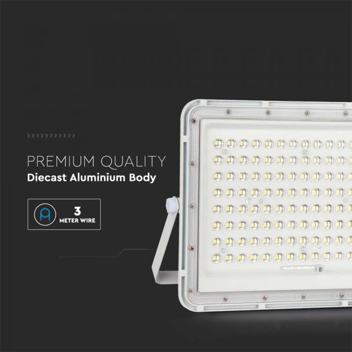 Прожектор 20W(1800Lm) LED SMART с солнечной батареей 16000 mAh и пультом дистанционного управления, IP65, V-TAC, белый, холодный белый свет 6400K