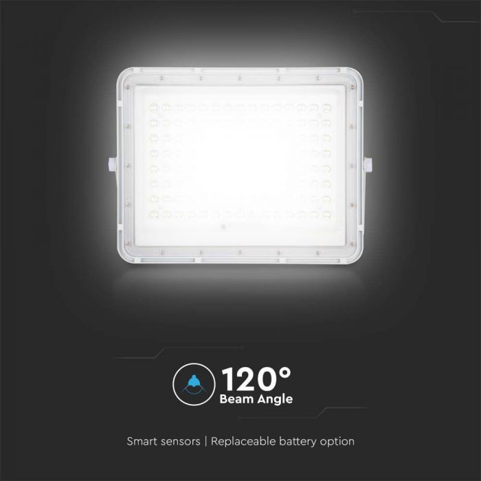 Прожектор 20W(1800Lm) LED SMART с солнечной батареей 16000 mAh и пультом дистанционного управления, IP65, V-TAC, белый, холодный белый свет 6400K