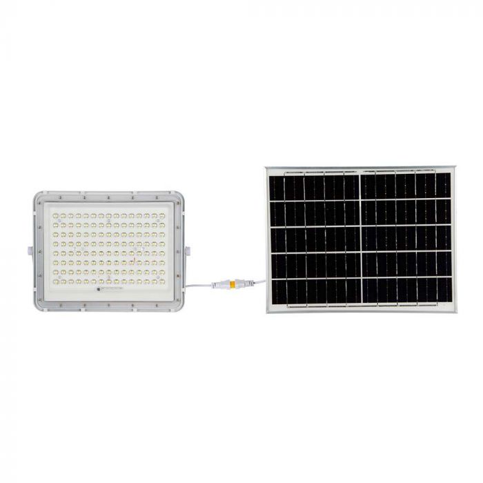 Прожектор 20W(1800Lm) LED SMART с солнечной батареей 16000 mAh и пультом дистанционного управления, IP65, V-TAC, белый, холодный белый свет 6400K