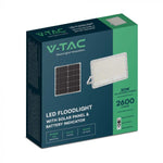 30W(2600Lm) LED floodlight with 20000 mAh solar cell and remote control, IP65, V-TAC, white, neutral white light 4000K