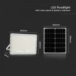 30W(2600Lm) LED  prožektors ar saules bateriju 20000 mAh un pulti, IP65, V-TAC, balts, auksti balta gaisma 6400K