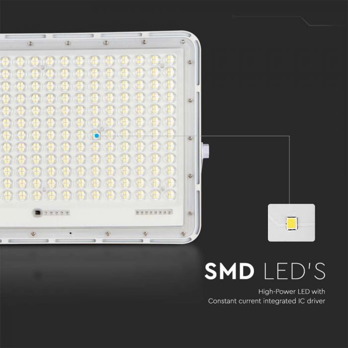 30W(2600Lm) LED floodlight with 20000 mAh solar cell and remote control, IP65, V-TAC, white, neutral white light 4000K
