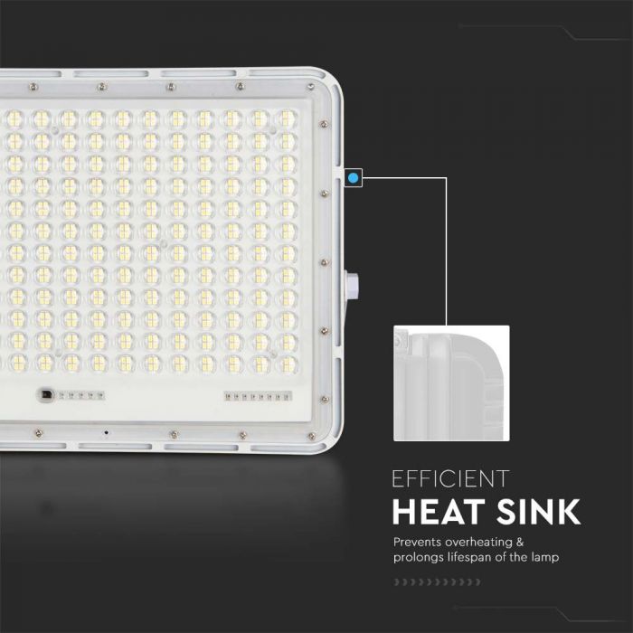 30W(2600Lm) LED  prožektors ar saules bateriju 20000 mAh un pulti, IP65, V-TAC, balts, auksti balta gaisma 6400K