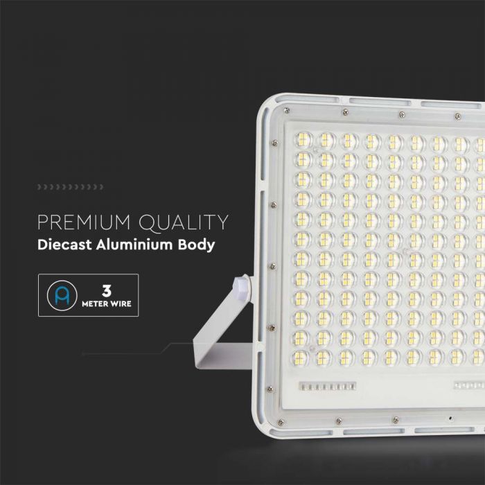 30W(2600Lm) LED  prožektors ar saules bateriju 20000 mAh un pulti, IP65, V-TAC, balts, auksti balta gaisma 6400K