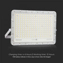 30W(2600Lm) LED floodlight with 20000 mAh solar battery and remote control, IP65, V-TAC, white, cold white light 6400K