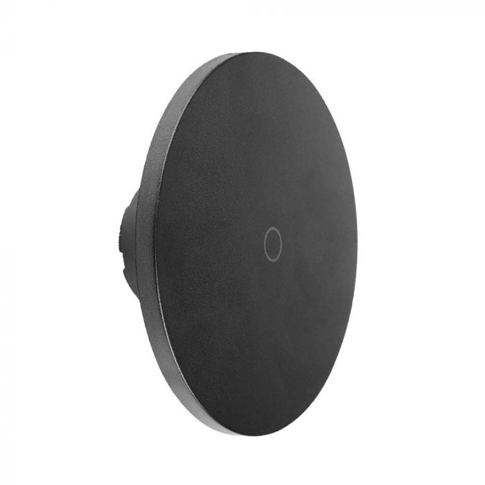 12W(1200Lm) LED wall luminaire, IP65, V-TAC, round, black, dimmable, 3IN1