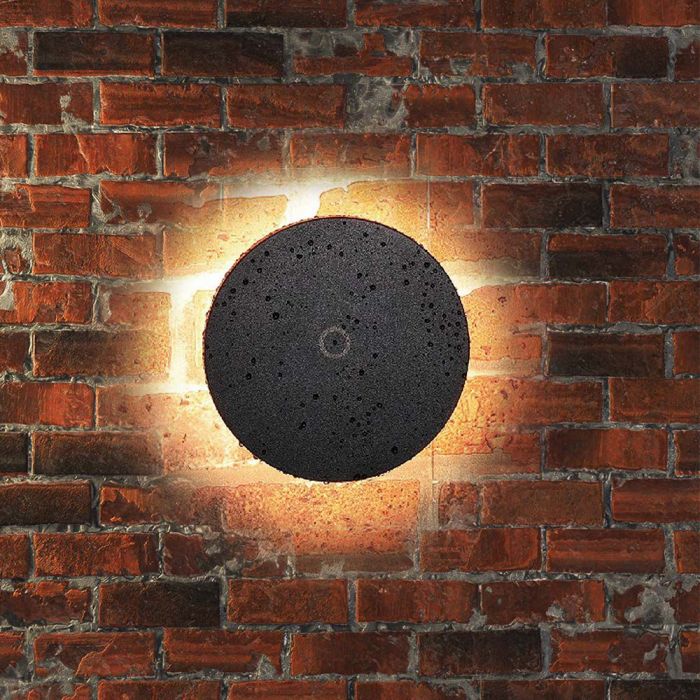 12W(1200Lm) LED wall luminaire, IP65, V-TAC, round, black, dimmable, 3IN1
