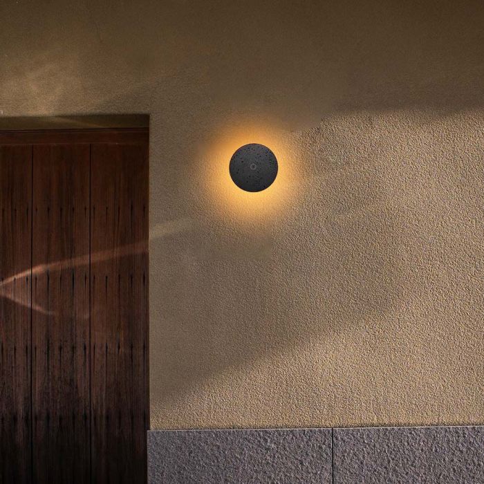 12W(1200Lm) LED sienas gaismeklis, IP65, V-TAC, apaļš, melns, dimmējams, 3IN1