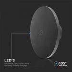 12W(1200Lm) LED wall luminaire, IP65, V-TAC, round, black, dimmable, 3IN1