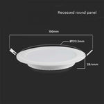 6W(660Lm) LED-paneel, IP20, süvistatav, ümmargune, valge, Ø120.5x28,4mm, süvistatav Ø92mm, soe valge valgus 3000K