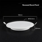 6W(630Lm) LED MINI panelis, iebūvējams, balts, apaļš, Ø120.5x28,4mm, iebūv. izm Ø92mm, V-TAC, IP20, 3IN1