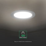 6W(630Lm) LED MINI panelis, iebūvējams, balts, apaļš, Ø120.5x28,4mm, iebūv. izm Ø92mm, V-TAC, IP20, 3IN1