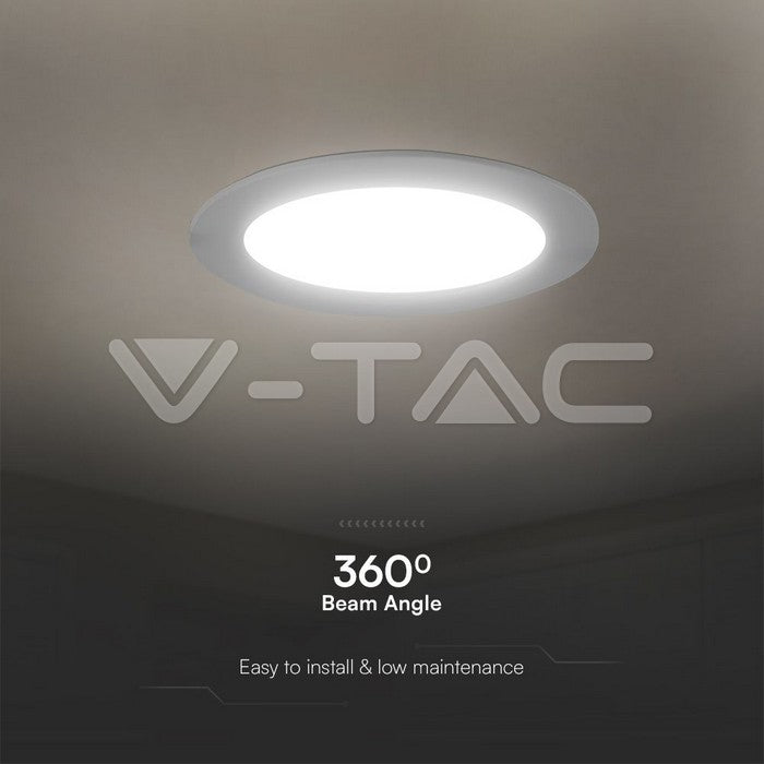 Светодиодная мини-панель 6W(660Lm), V-TAC SAMSUNG, IP20, белый, круглый, теплый белый свет 3000K