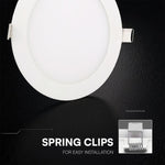24W(2640Lm) LED MINI panelis, iebūvējams, balts, apaļš,  Ø294x29,1mm, iebūv. izm Ø244mm,  V-TAC, IP20, 3IN1