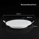 24W(2640Lm) LED MINI panelis, iebūvējams, balts, apaļš, V-TAC, IP20, 3IN1