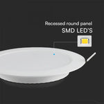 24W(2640Lm) LED-paneel, IP20, V-TAC SAMSUNG, süvistatav, ümmargune, valge, Ø294x29.1mm, neutraalne valge valgus 4000K (koopia)