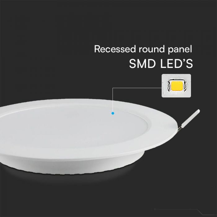 24W(2640Lm) LED-paneel, IP20, V-TAC SAMSUNG, süvistatav, ümmargune, valge, Ø294x29.1mm, neutraalne valge valgus 4000K (koopia)