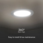 24W(2640Lm) LED-paneel, IP20, V-TAC SAMSUNG, süvistatav, ümmargune, valge, Ø294x29.1mm, neutraalne valge valgus 4000K (koopia)