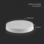 6W(660Lm) LED panelis virsapmetuma apaļš, IP20, V-TAC, balts, auksti balta gaisma 6500K