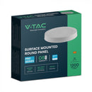 12W(1200Lm) LED panelis virsapmetuma apaļš, IP20, V-TAC, balts, neitrāli balta gaisma 4000K