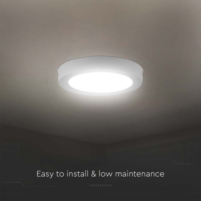 18W(1980Lm) LED-paneel, ümmargune, IP20, V-TAC, valge, neutraalne valge valgus 4000K