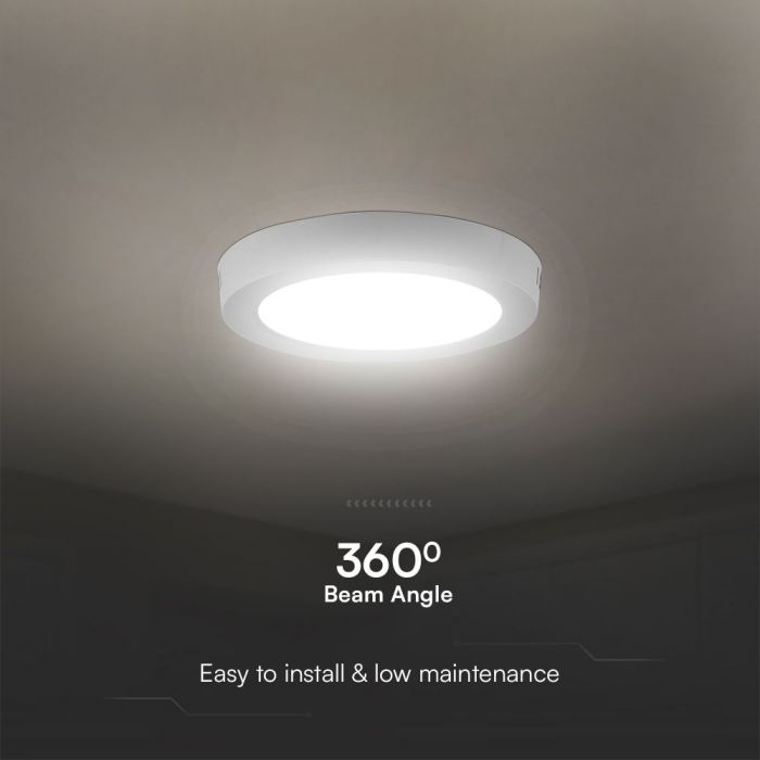 18W(1980Lm) LED panel recessed, round, white, V-TAC SAMSUNG, IP20, 5 years warranty, neutral white light 4000K