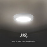 18W(1980Lm) LED panel round, IP20, V-TAC SAMSUNG, white, neutral white light 4000K