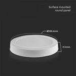 24W(2640Lm) LED panelis, IP20, V-TAC, virsapmetuma, apaļš, balts, silti balta gaisma 3000K
