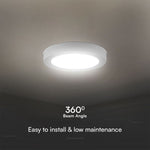 24W(2500Lm) LED panelis virsapmetuma, apaļš, balts, V-TAC SAMSUNG, IP20, garantija 5 gadi, silti balta gaisma 3000K