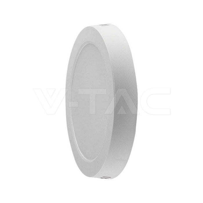 24W(2640Lm) LED apaļš virsapmetuma panelis, V-TAC VT-60024CCT, CREE SMD, 110Lm/W, IP20, balts, Ø288,6x31,2mm, 120°, 6 gadu garantija, 3in1 gaisma 3000K/4000K/6500K