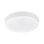 24W(2640Lm) LED apaļš virsapmetuma panelis, V-TAC VT-60024CCT, CREE SMD, 110Lm/W, IP20, balts, Ø288,6x31,2mm, 120°, 6 gadu garantija, 3in1 gaisma 3000K/4000K/6500K