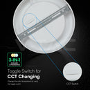 24W(2640Lm) LED apaļš virsapmetuma panelis, V-TAC VT-60024CCT, CREE SMD, 110Lm/W, IP20, balts, Ø288,6x31,2mm, 120°, 6 gadu garantija, 3in1 gaisma 3000K/4000K/6500K