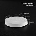 24W(2640Lm) LED apaļš virsapmetuma panelis, V-TAC VT-60024CCT, CREE SMD, 110Lm/W, IP20, balts, Ø288,6x31,2mm, 120°, 6 gadu garantija, 3in1 gaisma 3000K/4000K/6500K
