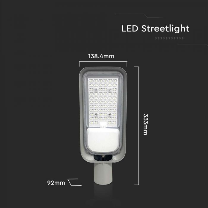 30W(2505Lm) LED street lamp, V-TAC, IP65, black, neutral white light 4000K