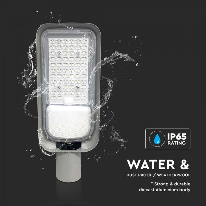 30W(2505Lm) LED gatlykta, V-TAC, IP65, svart, neutralvitt ljus 4000K