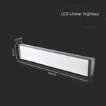 100W(8700Lm) LED lineārs noliktavas gaismeklis, IP65, IK05, V-TAC, melns, neitrāli balta gaisma 4000K