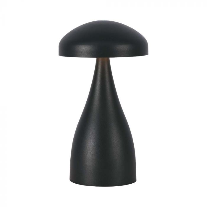 1W(55Lm) LED uppladdningsbar bordslampa, IP20, V-TAC, DC:5V, 1A med 1800mAH batteri, svart, 3IN1