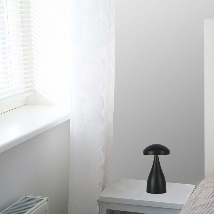 1W(55Lm) LED uppladdningsbar bordslampa, IP20, V-TAC, DC:5V, 1A med 1800mAH batteri, svart, 3IN1