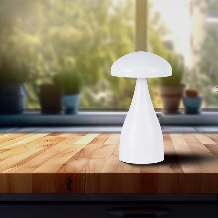 Настольная светодиодная аккумуляторная лампа 1W(55Lm), IP20, V-TAC, DC:5V, 1A с аккумулятором 1800mAH, белая, 3IN1