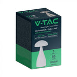 1W(55Lm) LED uppladdningsbar bordslampa, IP20, V-TAC, DC:5V, 1A med 1800mAH batteri, vit, 3IN1