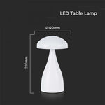 1W(55Lm) LED uppladdningsbar bordslampa, IP20, V-TAC, DC:5V, 1A med 1800mAH batteri, vit, 3IN1