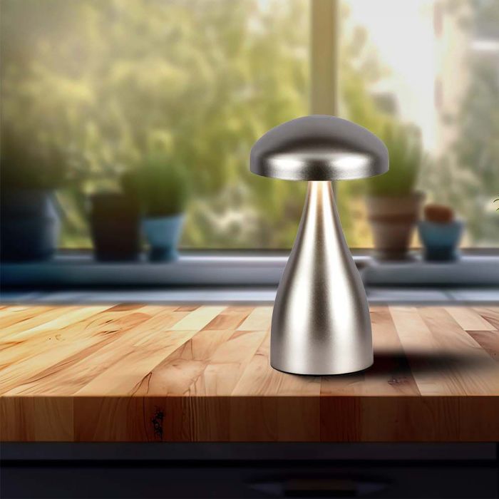 1W(55Lm) LED uzlādējama galda lampa, IP20, V-TAC,  DC:5V, 1A ar 1800mAH bateriju, šampanieša, 3IN1