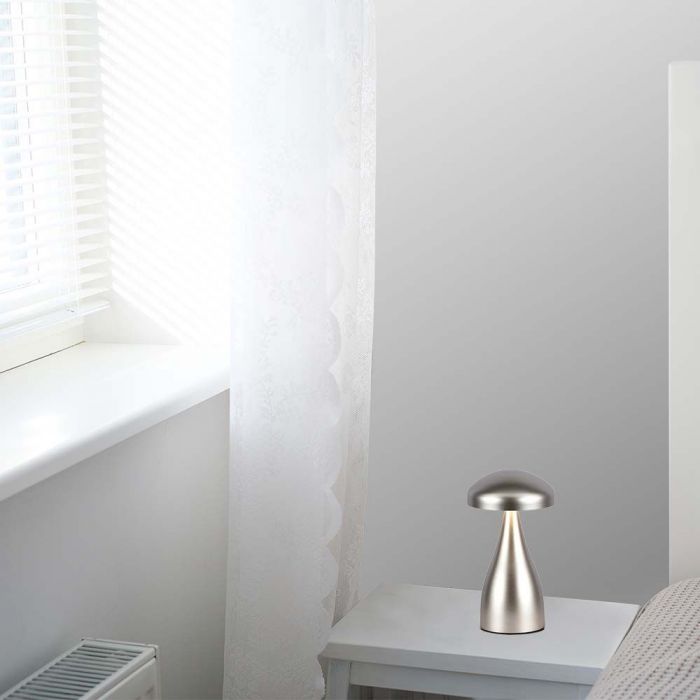 1W(55Lm) LED uzlādējama galda lampa, IP20, V-TAC,  DC:5V, 1A ar 1800mAH bateriju, šampanieša, 3IN1