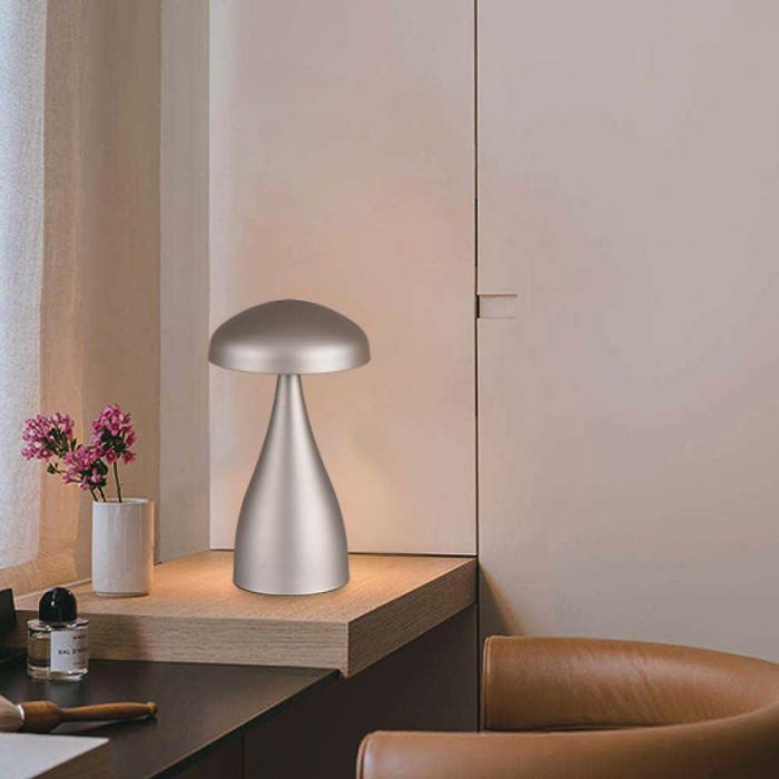 1W(55Lm) LED uzlādējama galda lampa, IP20, V-TAC,  DC:5V, 1A ar 1800mAH bateriju, šampanieša, 3IN1