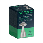 1W(55Lm) LED uppladdningsbar bordslampa, IP20, V-TAC, DC:5V, 1A med 1800mAH batteri, champagne, 3IN1