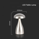 1W(55Lm) LED uppladdningsbar bordslampa, IP20, V-TAC, DC:5V, 1A med 1800mAH batteri, champagne, 3IN1