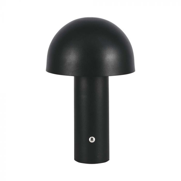 2W(200Lm) LED uppladdningsbar bordslampa med 1800mAH batteri, DC:5V, 1A, IP20, V-TAC, metall, svart, 3IN1