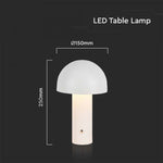 2W(200Lm) LED rechargeable table lamp with 1800mAH battery, DC:5V, 1A, IP20, V-TAC, metal, champagne, 3IN1