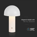 2W(200Lm) LED rechargeable table lamp with 1800mAH battery, DC:5V, 1A, IP20, V-TAC, metal, champagne, 3IN1